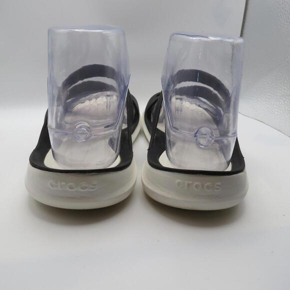 Crocs Womens Swiftwater Strappy White Black Casual Sandals Size US 7 UK 5 - Picture 3 of 8